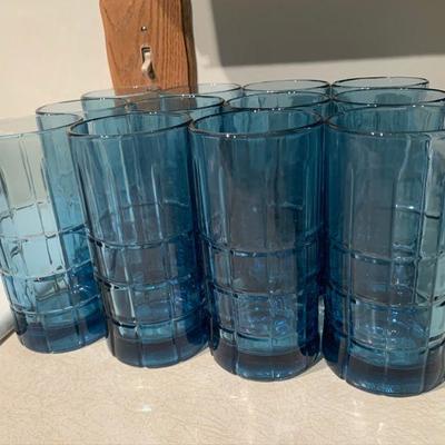 12 Blue Large Glasses