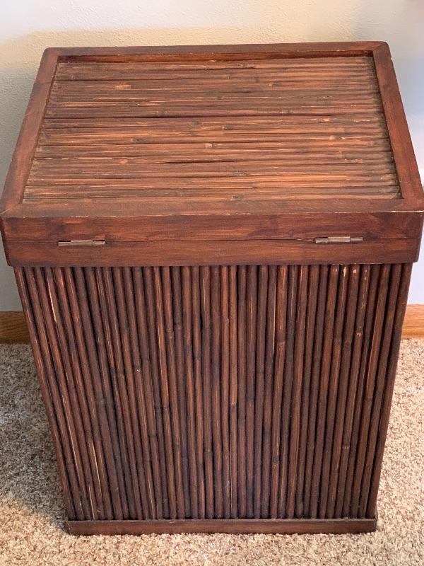 Rattan hamper or garbage can concealer