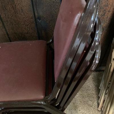 4 metal card table chairs