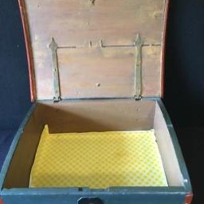 Antique 19th Century Scandinavian Hand Painted Bible Box 