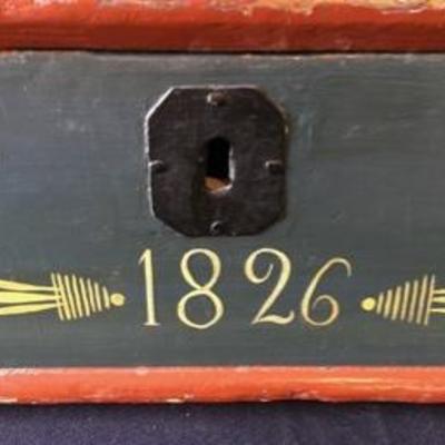 Antique 19th Century Scandinavian Hand Painted Bible Box 