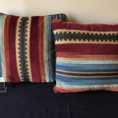 Southwestern style chenile pillows - 2 nice condition