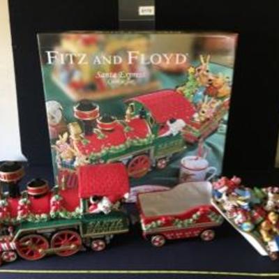 Rare Collectible Fitz and Floyd Santa Express Cookie Jar in Box Excellent Condition