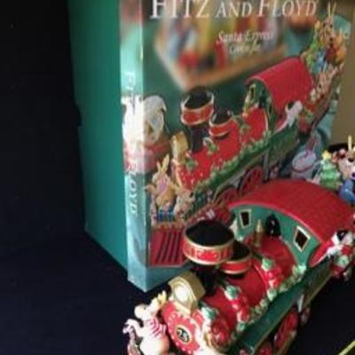 Rare Collectible Fitz and Floyd Santa Express Cookie Jar in Box Excellent Condition