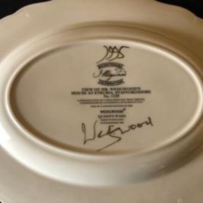 Two-Piece Lot Blue Fiord Plate & Wedgewood #1129 Platter