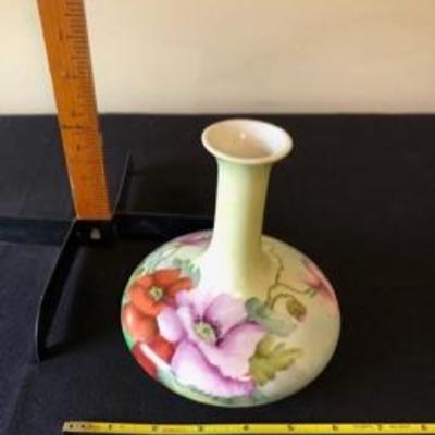 Lot of 4 Plates + Sm. Tea & Saucer + Vase Antique China Porcelain 