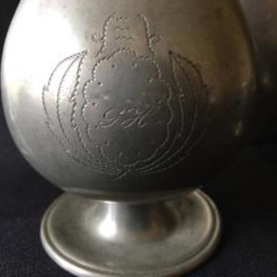 Antique Vintage Three-Piece Pewter Lot