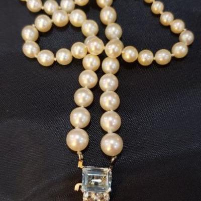 Diamond, Aquamarine and Akoya Pearls