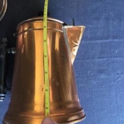 Two-Piece Lot of Copper Coffee Pot + English Tea Kettle