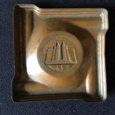 Antique Worlds Fair 1933 Chrysler Dodge DeSoto Plymouth Ashtray Chicago Copper