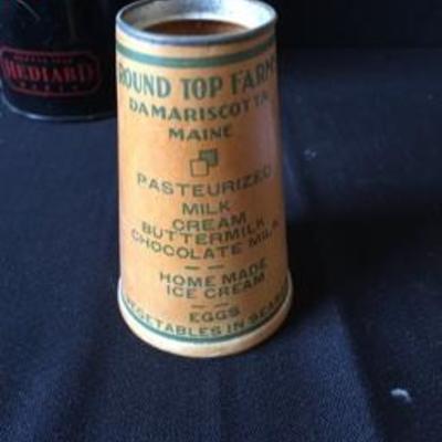 Two-Piece Lot Antique Coffee Tin & Creamer Container