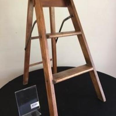 Antique Wooden Folding Step Stool Ladder