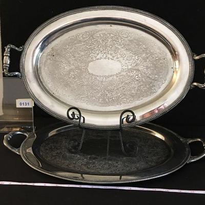 2 Vintage Engraved Silverplate trays - the old good kind