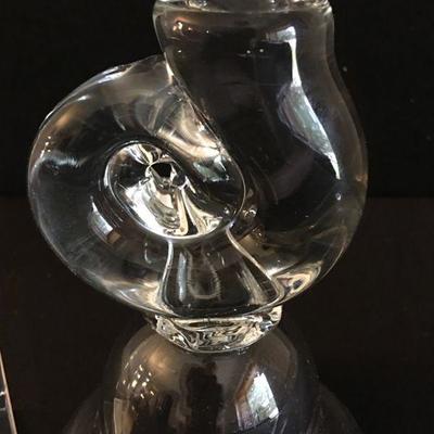 Blown Glass Candlestick on base. Very unusual