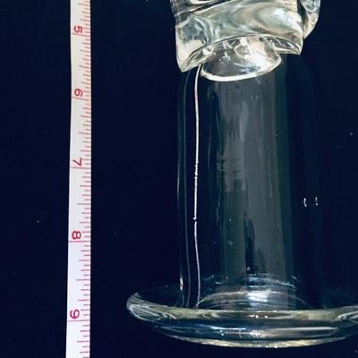 Blown Glass Candlestick on base. Very unusual