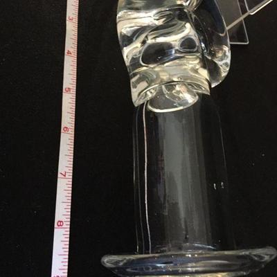 Blown Glass Candlestick on base. Very unusual