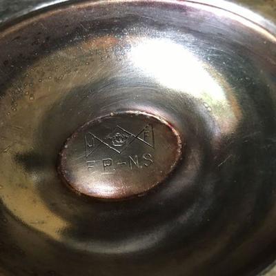 Diminutive Chocolate Pot Gravy Boat and Salt or Nut Dish - 3 pcs Silverplate