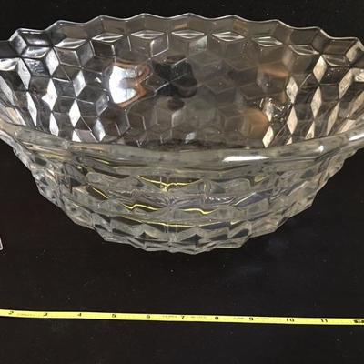 American Fostoria Large Center Clear Punch Bowl