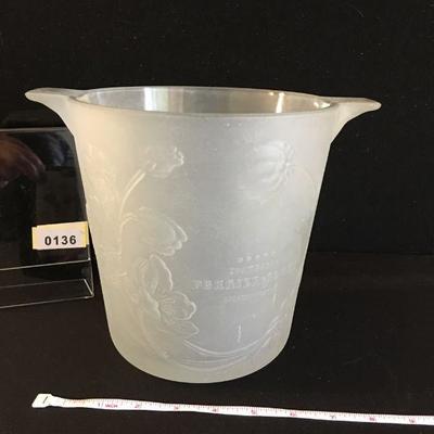 Frosted Glass Perrier Champagne Bucket