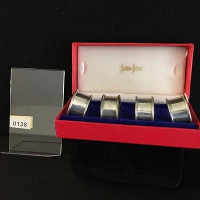 Nieman Marcus Pewter Napkin Rings - set of 4