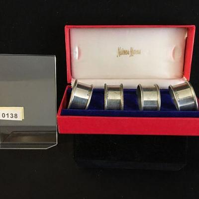 Nieman Marcus Pewter Napkin Rings - set of 4