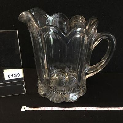 Antique Pressed Glass Water Pitcher