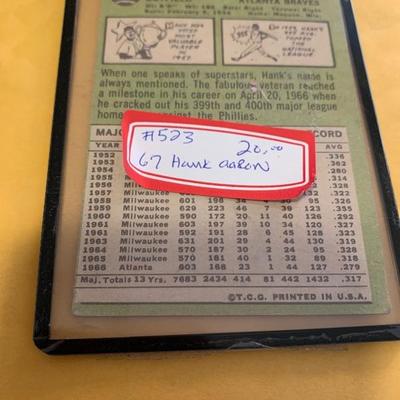 1967 hank Aaron baseball card 