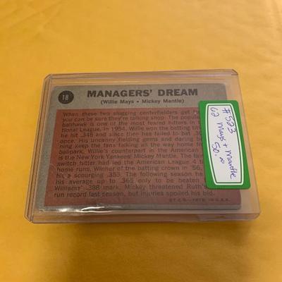 1962 Mays & Mantle Managers Dream card 