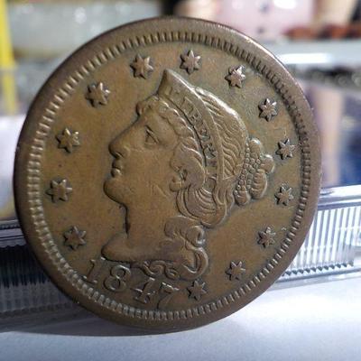 1847 Braided hair liberty cent.