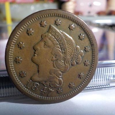 1847 Braided hair liberty cent.