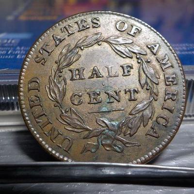 1832 1/2 cent , Braided liberty coin. VF./ rare.