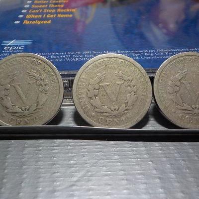 1910, 1911, 1912 V . Nickel . silver.