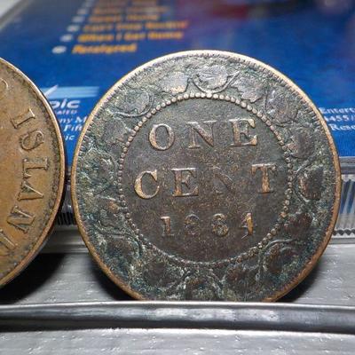 1864 and 1857 coins / Prince Edward Island and Queen Victoria del gratia