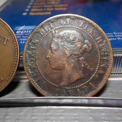 1864 and 1857 coins / Prince Edward Island and Queen Victoria del gratia