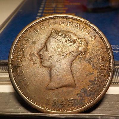 1843 New Brunswick one penny Token.