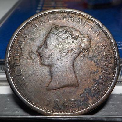 1843 New Brunswick one penny Token.