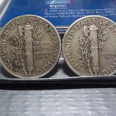 4- Mercury dimes 1942, 1942, 1935, 1937. 
