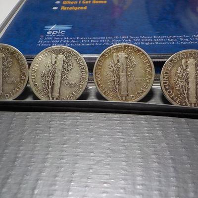 4 - Mercury Dimes- 1939,41,45, 38