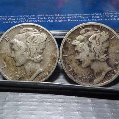 4 - Mercury Dimes- 1939,41,45, 38