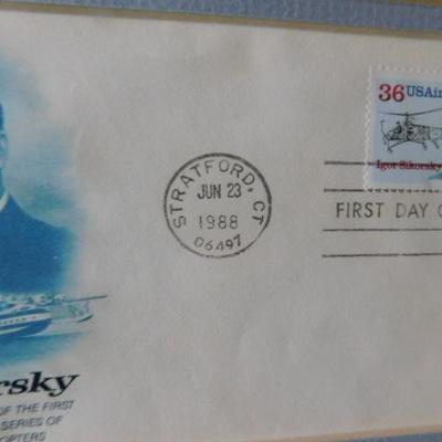 Igor Sikorsky First Day Cover Stamp July 23, 1988 Framed 11