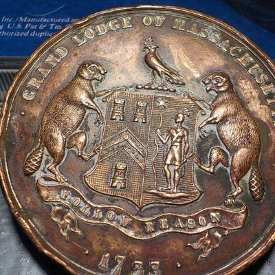 Founder Medallion Of " 1888 Henry Price Masonic Lodge Medallion". Boston.