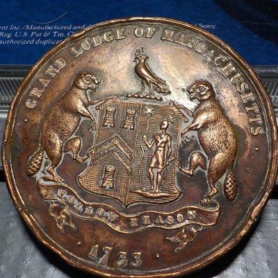 Founder Medallion Of " 1888 Henry Price Masonic Lodge Medallion". Boston.