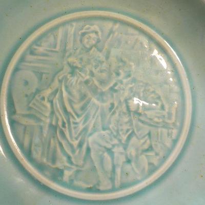 !800's Majolica and wire art.