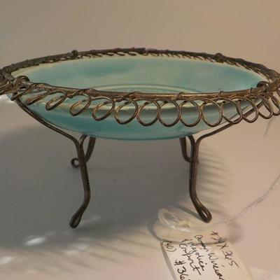!800's Majolica and wire art.