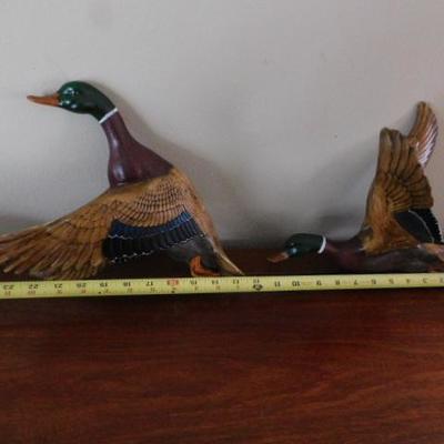 Set of Vintage Plaster Ducks Signed by Artist Wall Decor 10