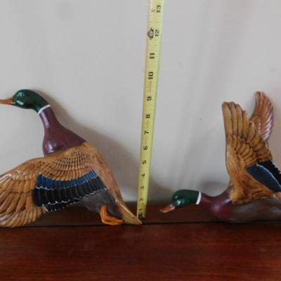 Set of Vintage Plaster Ducks Signed by Artist Wall Decor 10