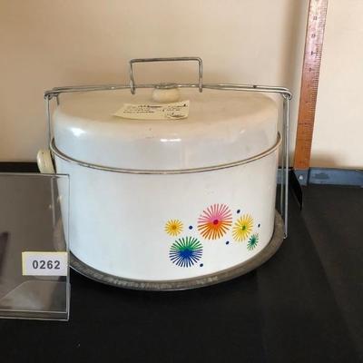 1950's Aluminum Cake Carrier Mid Century Atomic Kitsch 
