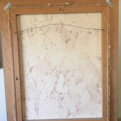 Vintage Abstract Art Painting on canvas - with vintage frame. Unsigned