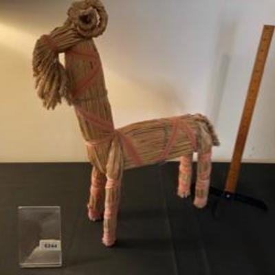 Large Swedish Straw Horse Vintage
