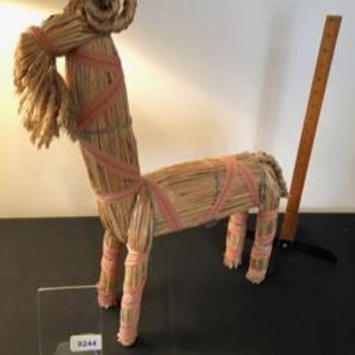 Large Swedish Straw Horse Vintage